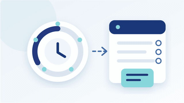 Animated illustration of a controlled five-hour bookkeeping block and review