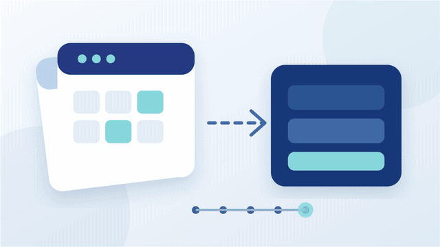 Animated illustration of a bookkeeping backlog becoming organized and current